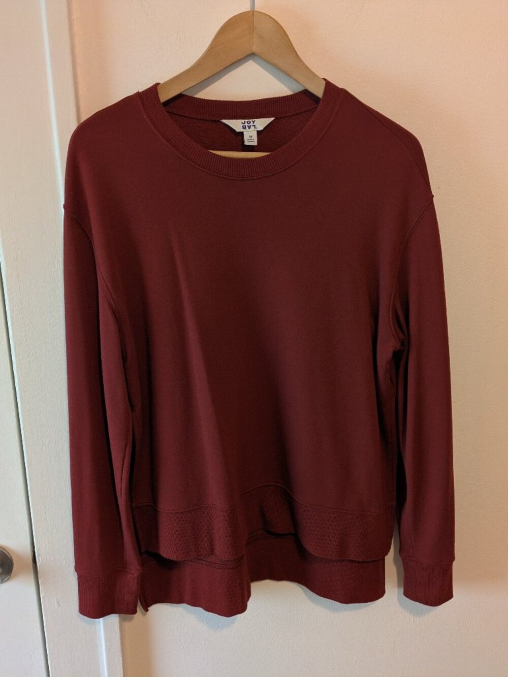 Burnt Orange Side Slit Crewneck Sweatshirt